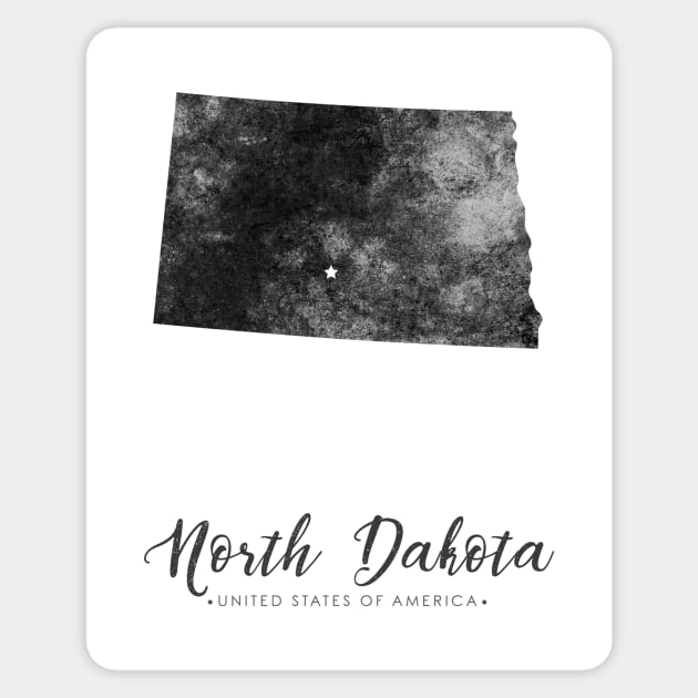 North Dakota state map Sticker by StudioGrafiikka